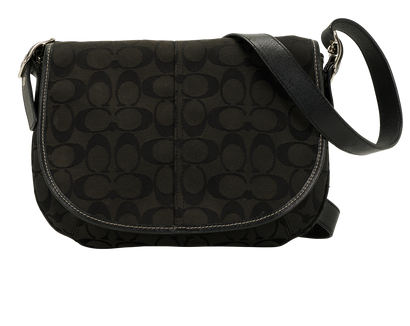 Signature Shoulder Bag, &pound;120, Handbags, Black, Canvas, Front view